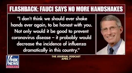 SaraCarterDC's tweet photo. Fauci: "I don't think we should EVER shake hands EVER again."
via @IngrahamAngle https://t.co/jgGxyMEArd