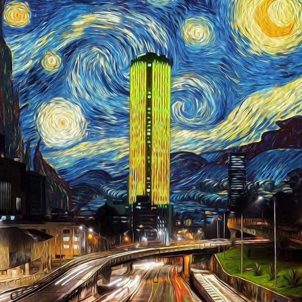 GaleriasE's tweet photo. Bogotá al estilo Vincent van Gogh. Créditos: @gomez_artista https://t.co/uTKWzT3gTU