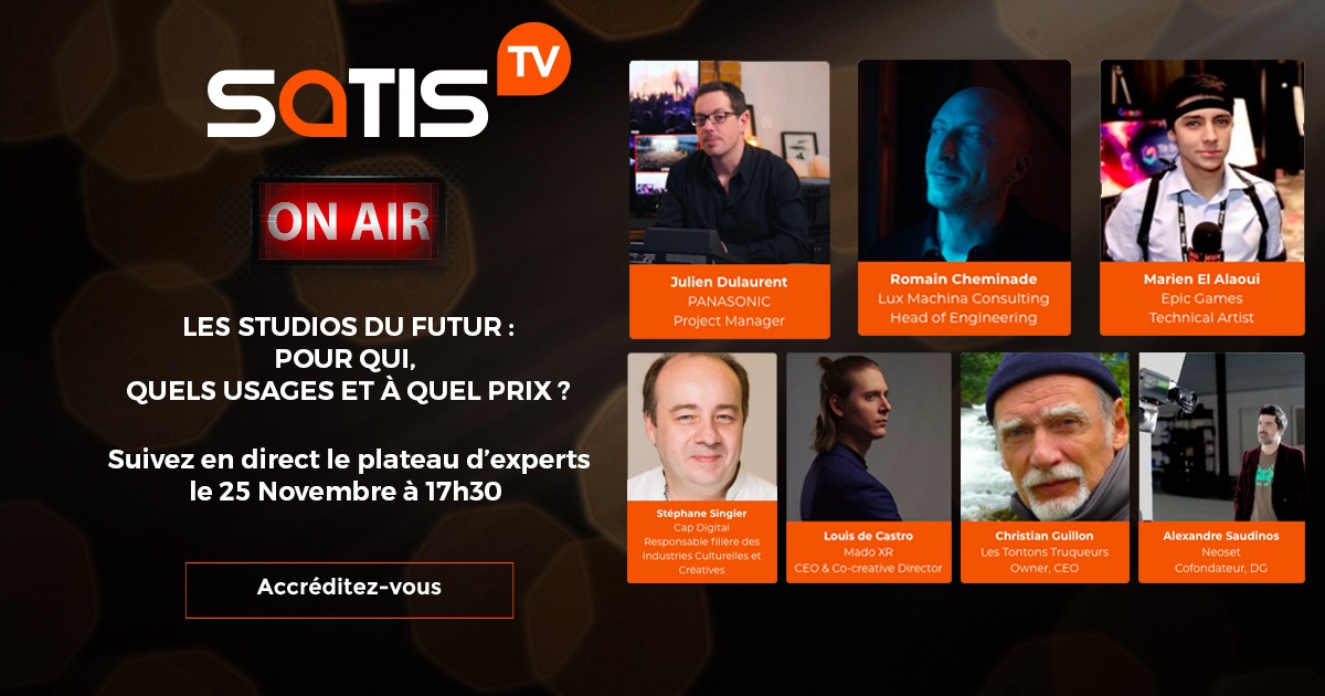 satisexpo's tweet photo. Les studios du futur : pour qui, quels usages et à quel prix ?
La réponse le mercredi 25 novembre à 17h30 sur la #SATISTV 💬 avec @Cap_Digital @panasonic @EpicGames 
#satis2020 #audiovisuel #broadcast

https://t.co/OHvBf6m8yt https://t.co/H80YrRjhEm