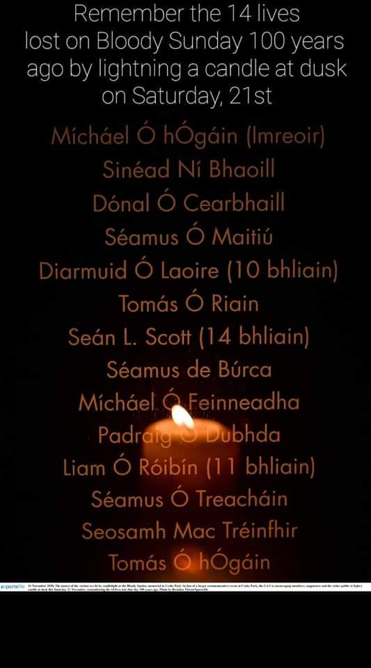 NCWGAA's tweet photo. 🇨🇮🇮🇪CLG Caisléain Nua Thiar remembers🇮🇪
🇨🇮🇮🇪B100dy Sunday commemoration🇨🇮🇮🇪

To commemorate the 14 people who lost their lives 100 years, we have lit a main candle with 14 tealights at dusk this evening in their memory.🏴🏳🏴🏳🏴🇮🇪🇨🇮🇮🇪🇨🇮 https://t.co/UZpk9XYuN3