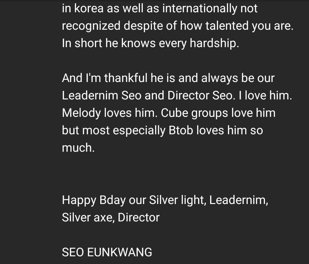 Just saw this comment posted on yt. 
Which is why I say, once a melody, always stays a melody
Remember that melodies💙💙💙💙
We believe and respect seo eunkwang 
#melody #BTOB #BTOB4U #ShowYourLove_BTOB4U