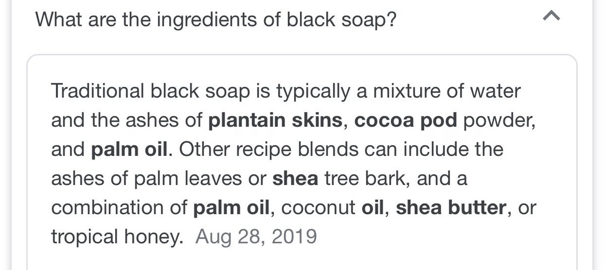 The first ingredient is even fishy. “African black soap” what are the things that you could have added under this “name”?