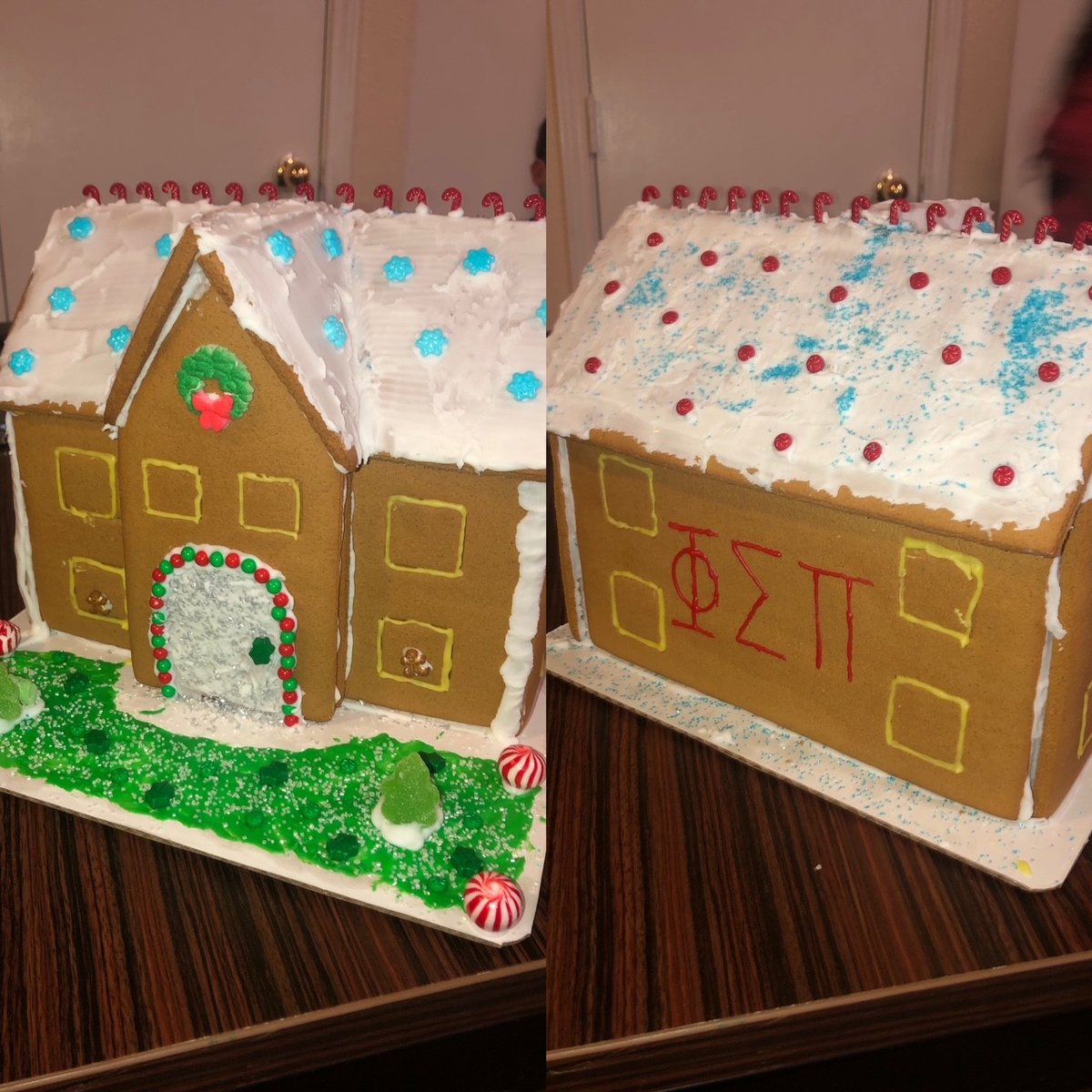 💟GINGERBREAD HOUSE #1  VOTING💟 Sugar and spice and everything nice!
Every like counts! New house to vote on tomorrow at 12pm.
•
•
•
#deltaphire #PSP #TXST #leadership #fellowship #scholarship #gingerbreadhouse #contest #whonailedit
