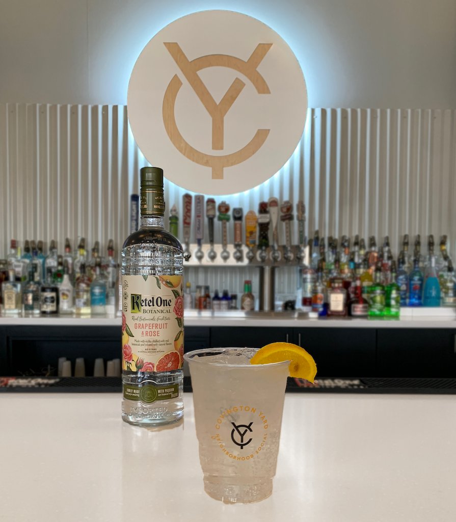 CovingtonYard's tweet photo. Toast weekend with our $5 Quaratini at Covington Yard and sip socially distanced in our outdoor, open space! Heaters and blankets keep you cozy and a grapefruit rose Quarantini will keep you toasty! https://t.co/UuubmRcW3W