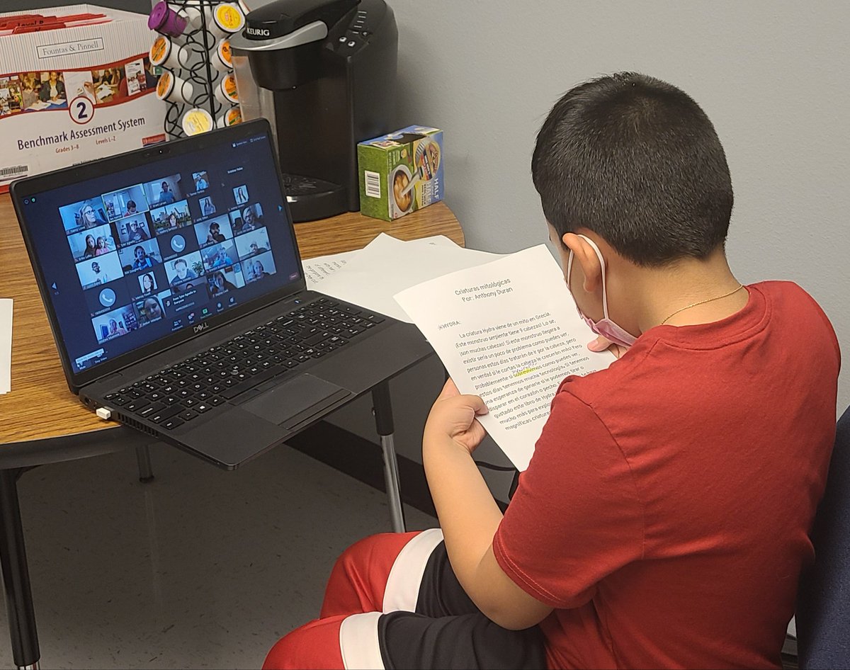We have partnered with <a href="/Dell/">Dell</a> this year to give our students a platform to share their writing via Zoom meetings. It has been so much fun to see how excited our students get!