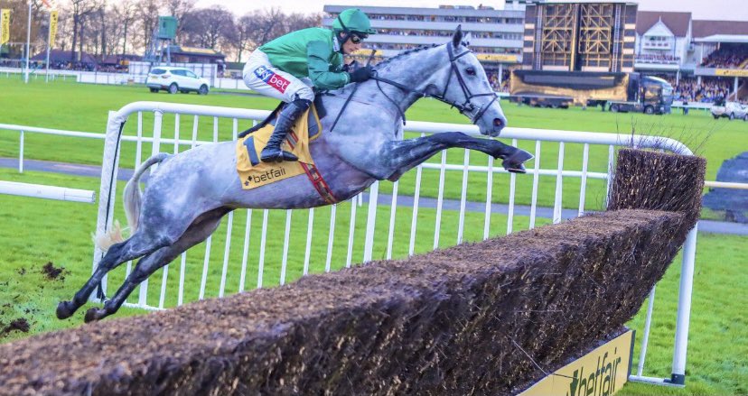 Cracking shots of Bristol this afternoon, we’re lucky to have him 💚💚 #DoubleGreen #BetfairChase