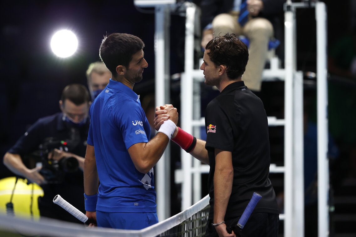 Well done Dominic. You showed guts when you were down in the third set tiebreak and you deserved the win. It was pleasure competing with you once again. Amazing match. @ThiemDomi