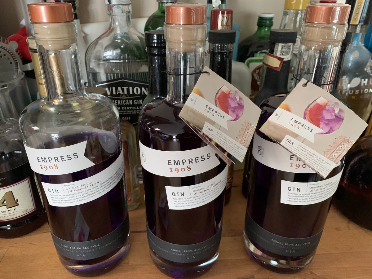 Canucksfan88's tweet photo. When two becomes three.. They seem to be mutilpying #ReachDeep Nation’s fave gin @EmpressGin1908 .. wondering how long they will last me #IdonthaveaproblemYOUhaveaproblem https://t.co/L4NyBXPAbS