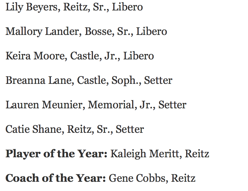 TweetsOfHendrix's tweet photo. The Courier &amp; Press All-Metro volleyball team was announced earlier today.

Story: https://t.co/JuQBmutrvd https://t.co/WEmuIzi52C