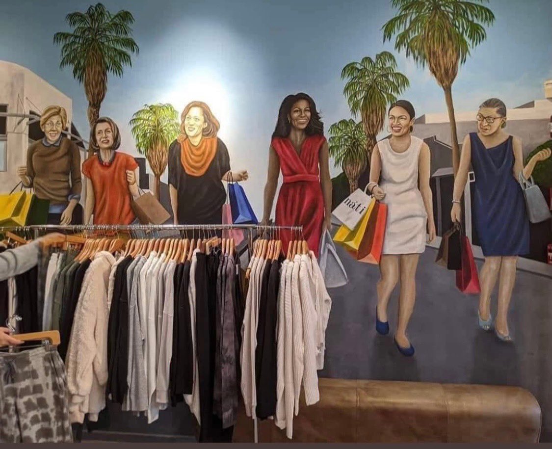 this mural inside an LA boutique is the most cursed thing ever made