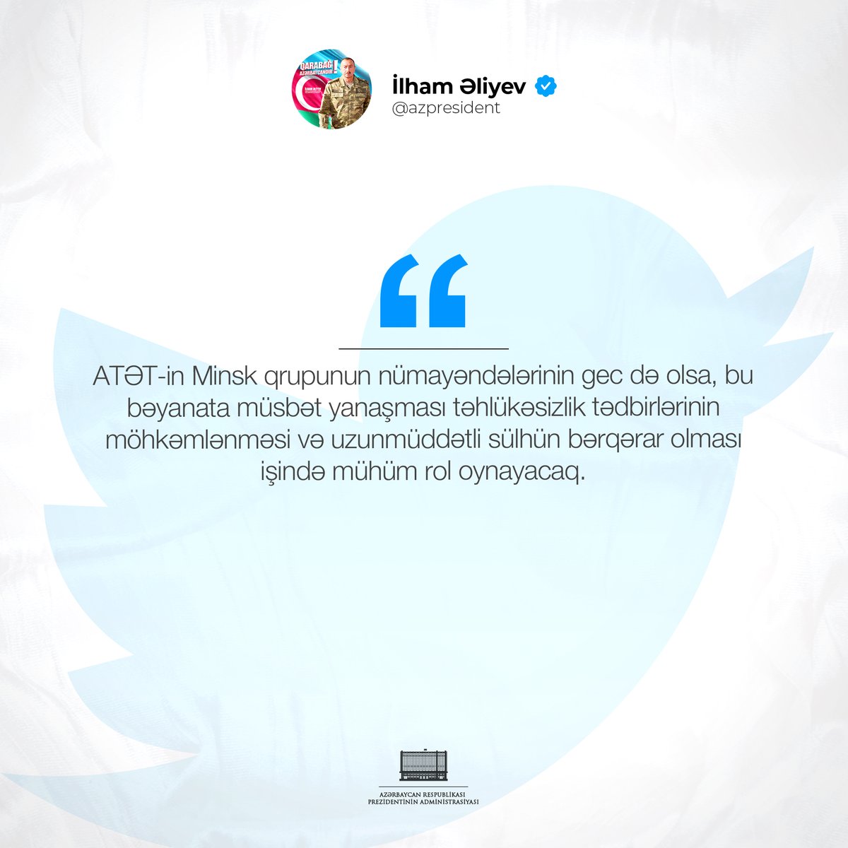 İlham Əliyev (@azpresident) on Twitter photo 