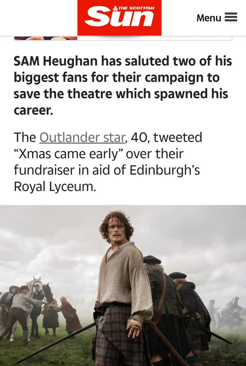 Finally.. Friday! Wow..that Thursday was a lot! So back to the press about  @SaveASeatForSam we go and another article about our hard-working, amazing  @SavannahhForge and  @peekaboo_jen ! Btw.. the ladies added a 4th show so everyone can be able to save a seat for Sam! #SamHeughan