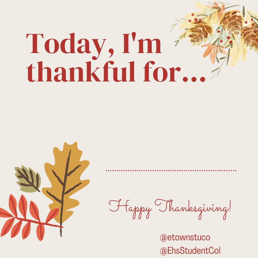 EhsStudentCo's tweet photo. Hey panthers! Next week starting Monday-Friday we will be doing a wave of gratitude. Join us by posting  something that you’re thankful for and tag this page. Stay safe! https://t.co/d1VQQIFh9x