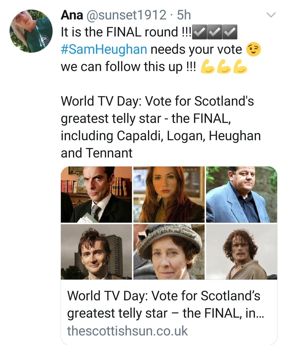 Adding two other polls that stayed with us for almost the entire week. 1. Scotland's greatest telly star. 2. JustJared's Sexiest Celebrity of 2020I know.. i know... we have been voting like crazy .. @A_Ghraidh said best! But.. it is for Sam  #SamHeughan