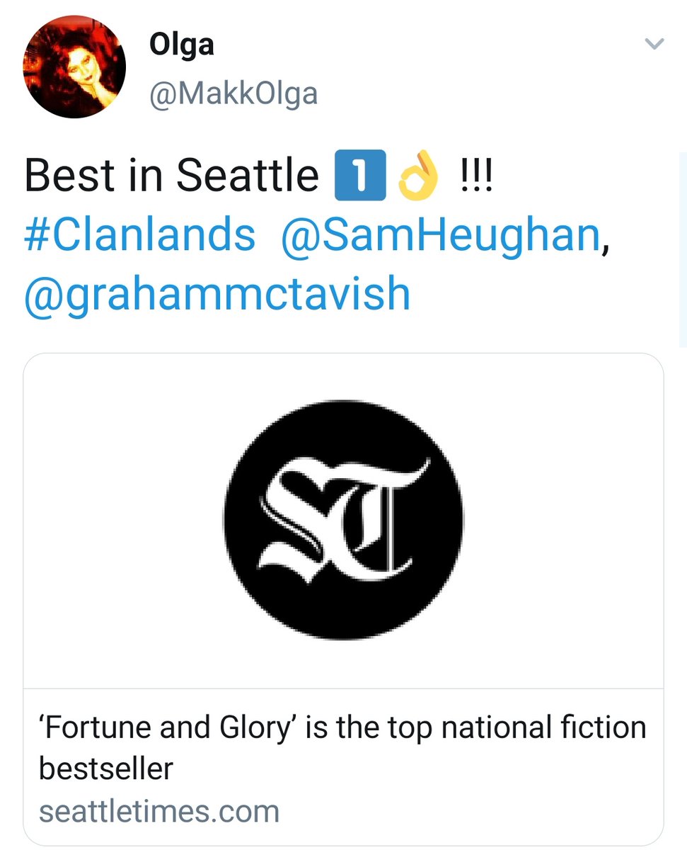  #Samday was busy. First, the lovely  @MakkOlga found out (if u dont know, Olga finds out everything OL related ) that  #clanlandsbook topped the bestsellers list in Seattle Times too!  Sam posted his fav thing about JAMMF. And Dolly Parton loves OL  #SamHeughan