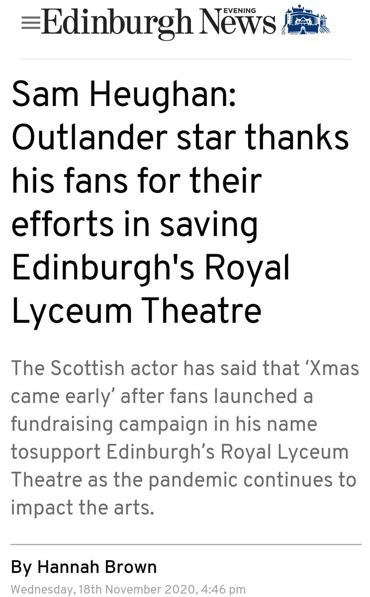 Wednesday has been  @SaveASeatForSamday! The fundraiser made a lot of media appearances like The Herald and The Scotsman with amazing articles! As  @MDrummond95 says..get your tickets, this is gonna be epic! Sam, touched by the wonderful idea, tweeted about it again. #SamHeughan