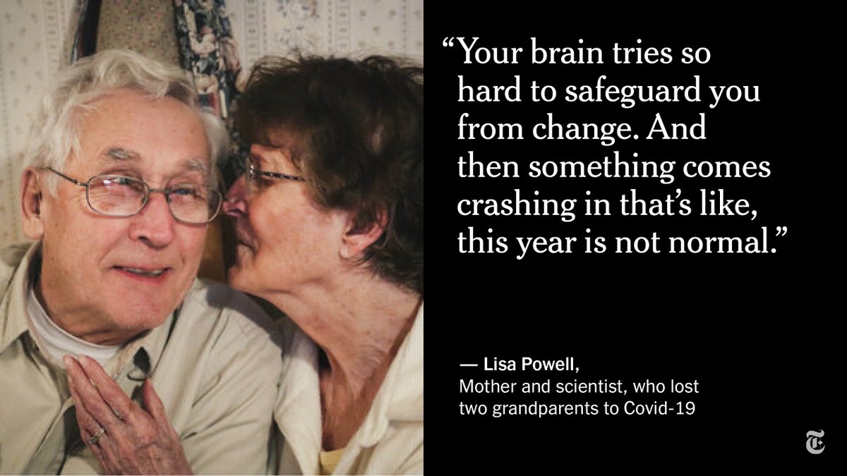 For some, the challenge of parenting during a major world event was compounded by grief. Lisa Powell, a mother of two from Minneapolis, lost two grandparents to the virus over the summer.  http://nyti.ms/2Ku0mQu 