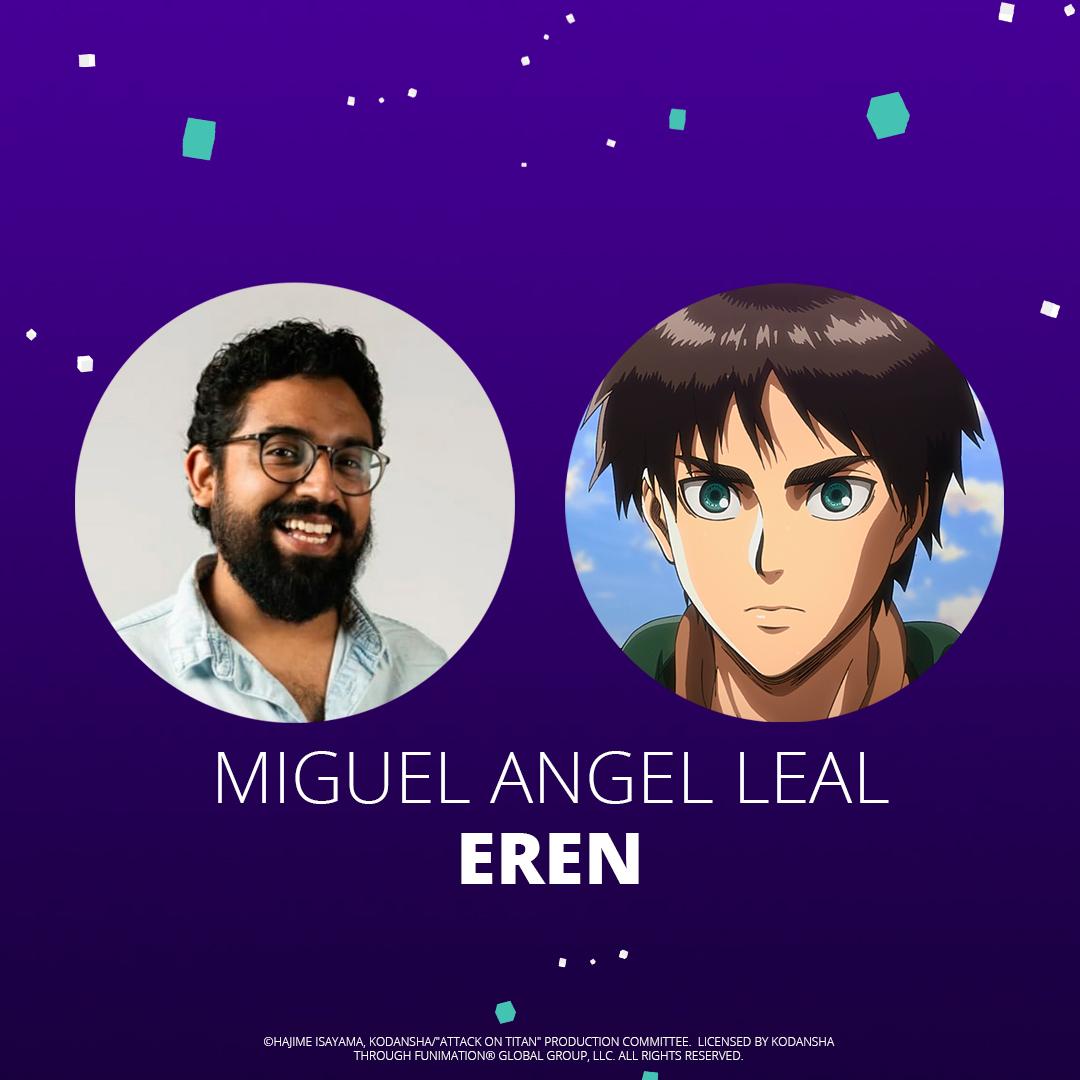 funimation_la's tweet image. ¡Esto va ser épico! Querías saber y aquí está:
Saluda a @mikeleaal como EREN, @AnaLobo78 como MIKASA, @H_iretadealba 96 como ARMIN y a @AlfredoGBasurt0  como LEVI, de Attack on Titan.

¿Quiere saber más? Accede a bit.ly/393iBGx #SiempreMásAnime
