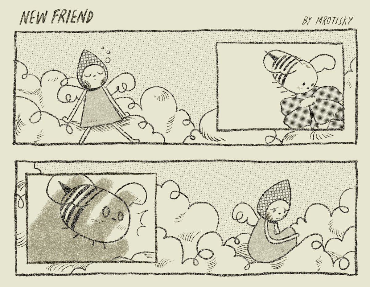 A very tiny comic about a bored angel & an unlucky little bee ??? 