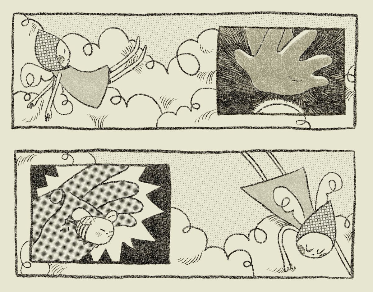 A very tiny comic about a bored angel & an unlucky little bee ??? 