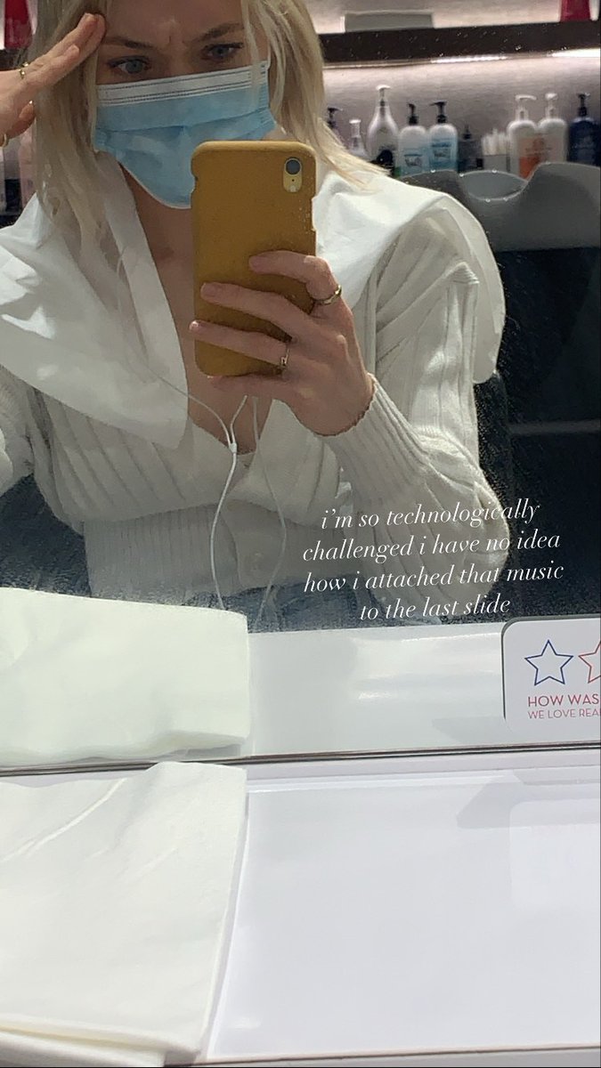 📸| Taylor Hickson via Instagram Story.

"I'm so technologically challenged I have no idea how I attached that music to the last slide".