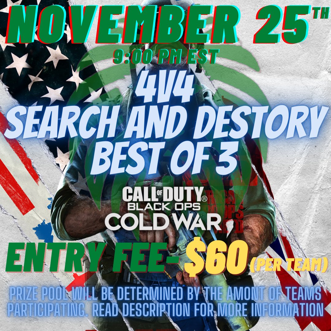 Lyon Galvie (@galviepannu) on Twitter photo Will be hosting a 4v4 SnD Best of 3 tournament on November 25th at 9:00 PM EST. Contact lyongaming.gg on insta if interested
Watch- twitch.tv/galviepannu
<a href="/ShoutGamers/">Shout Gamers</a>
<a href="/YTRetweets/">★YouTube Retweets★</a>
<a href="/GamerRetweeters/">Gamer Retweets</a>
<a href="/HyperRTs/">Hyper Retweets</a>
<a href="/WWGRetweets/">WWGTV community</a>
<a href="/GamerRTer/">Gamer Retweeter</a>
<a href="/Quickest_Rts/">Fastest Retweets</a>
<a href="/FlyRts/">FlyRTs</a>
<a href="/Retweet_Twitch/">Twitch Retweet</a> Will be hosting a 4v4 SnD Best of 3 tournament on November 25th at 9:00 PM EST. Contact lyongaming.gg on insta if interested
Watch- twitch.tv/galviepannu
<a href="/ShoutGamers/">Shout Gamers</a>
<a href="/YTRetweets/">★YouTube Retweets★</a>
<a href="/GamerRetweeters/">Gamer Retweets</a>
<a href="/HyperRTs/">Hyper Retweets</a>
<a href="/WWGRetweets/">WWGTV community</a>
<a href="/GamerRTer/">Gamer Retweeter</a>
<a href="/Quickest_Rts/">Fastest Retweets</a>
<a href="/FlyRts/">FlyRTs</a>
<a href="/Retweet_Twitch/">Twitch Retweet</a>