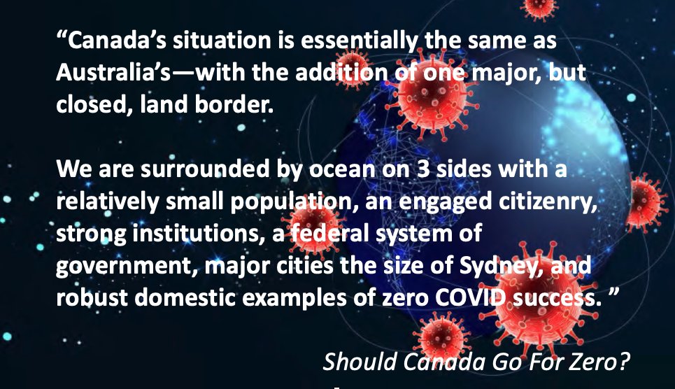 Australia had 5 cases yesterday, Canada had 5 thousand.Australia's opening up, Canada's closing down.Australia's  #COVIDzero strategy builds on what worksCanada's mitigation strategy (outside Atlantic Canada) clings to what has failed.Canada can & should be the next Australia.