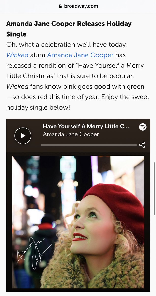 Amanda Jane Cooper (@amandajanecoop) on Twitter photo Thanks, <a href="/broadwaycom/">broadway.com</a>! And thanks y’all for listening and sending me sweet photos/vids of you playing “Have Yourself A Merry Little Christmas”. 🎄Love them!
Produced by <a href="/vincentjohnsay/">Vincent John</a> & @maxperla
Recorded at <a href="/EraserhoodSound/">Eraserhood Sound</a>
Photo by <a href="/ALN_images/">Alexandra Nurthen</a> Thanks, <a href="/broadwaycom/">broadway.com</a>! And thanks y’all for listening and sending me sweet photos/vids of you playing “Have Yourself A Merry Little Christmas”. 🎄Love them!
Produced by <a href="/vincentjohnsay/">Vincent John</a> & @maxperla
Recorded at <a href="/EraserhoodSound/">Eraserhood Sound</a>
Photo by <a href="/ALN_images/">Alexandra Nurthen</a>