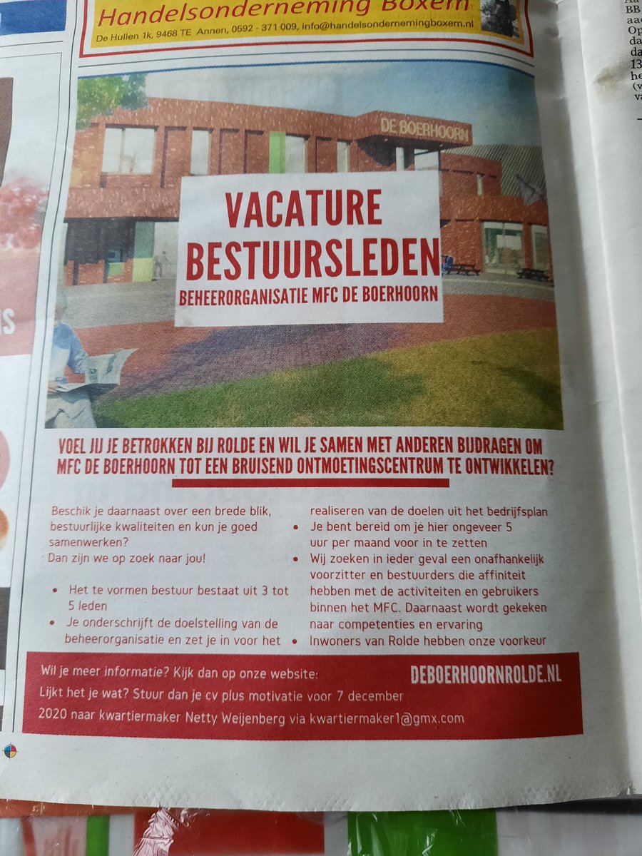 Mooie vacature MFC de boerhoorn in Rolde