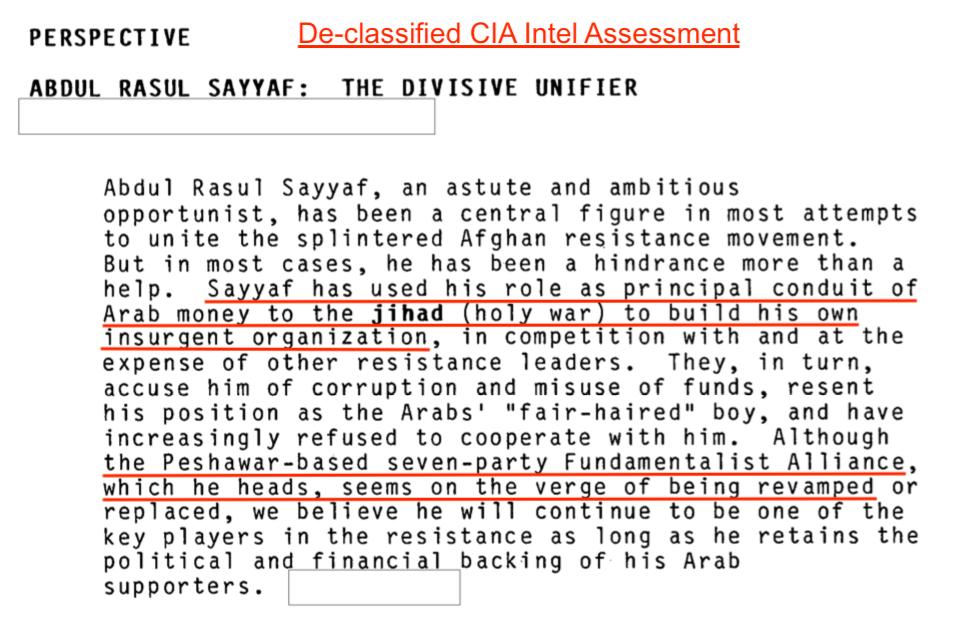 MancunianQuiet's tweet photo. @IeaOffice Did @SecPompeo ask you to negotiate #AfghanPeaceProcess with Abdul Rasul Sayyaf aka @UstadSayaf?
#Sec Pompeo is familiar with Sayyaf & #NATO gave him their "strong support"
Sayyaf is also named in the 9/11 commission report for training the attackers & is well known to the #CIA https://t.co/JdZ3g2IOJD