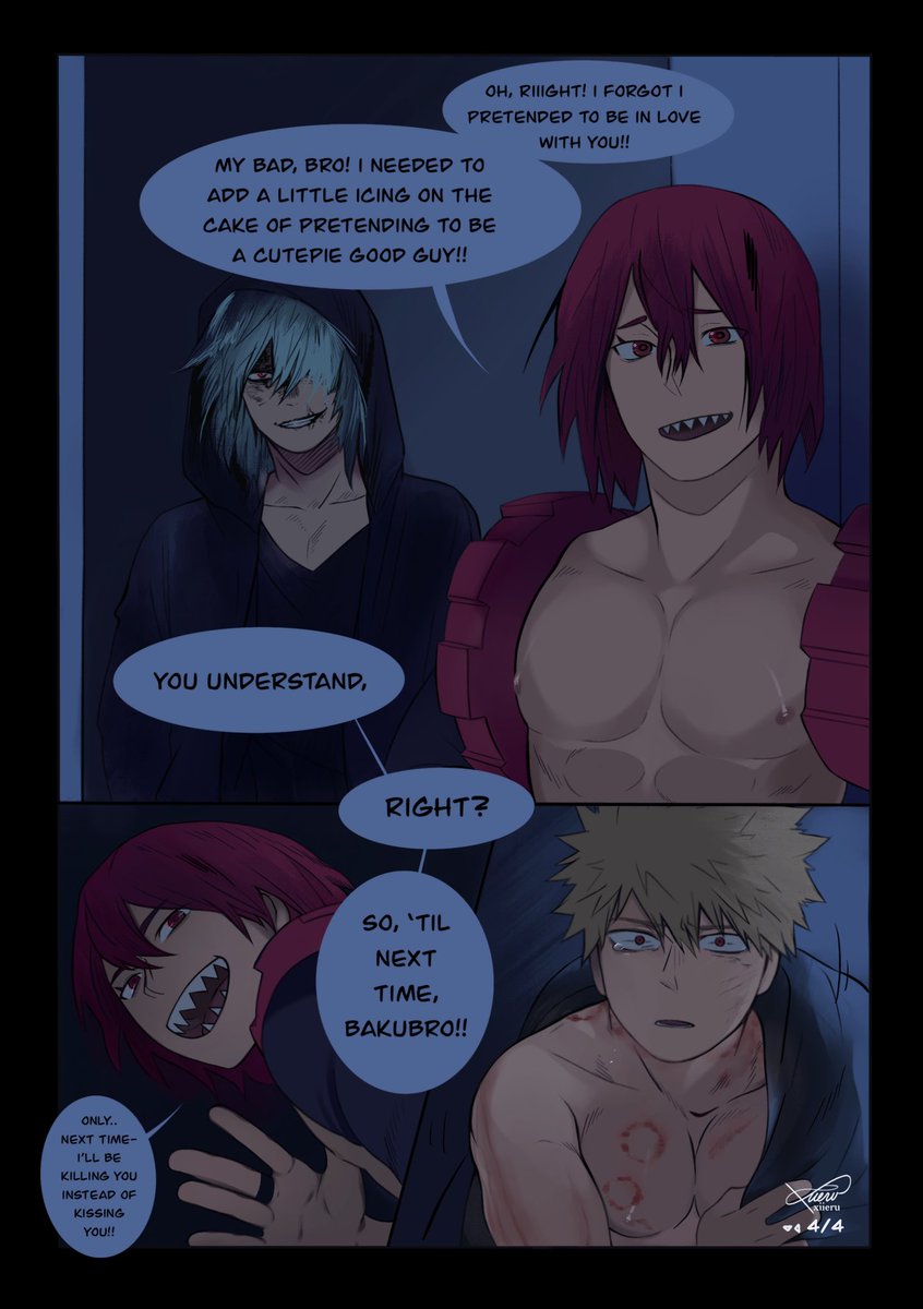 We can finally post our pieces! Here’s mine for the  @taubnhazine !! feat.  #kiribaku and.. kiri being a traitor. WARNING: slight injuries, nsfw