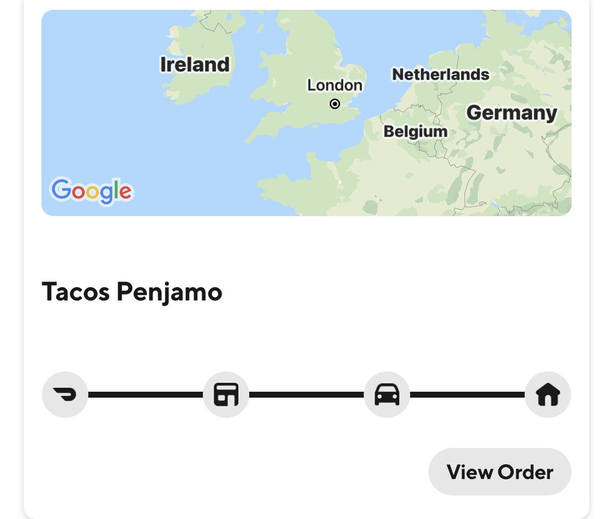 ItsChandaG's tweet photo. But like.... did my delivery driver make a pit stop in the UK? 🥺 Doordash! I’m in America!! 😪 https://t.co/CLFgIsS27f