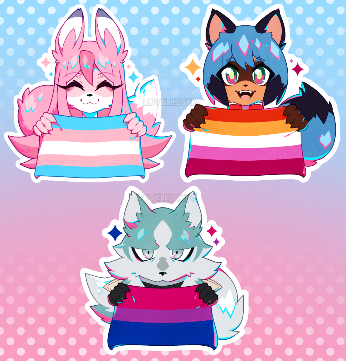 「New Pride BNA stickers are done! Trans N」|♦️Jess♦️のイラスト