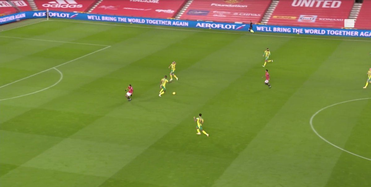 23& #39;: Fred in space, good run from Martial, but the ball isn& #39;t there. He& #39;s always been better at identifying these opportunities when the line is high (most strikers are)