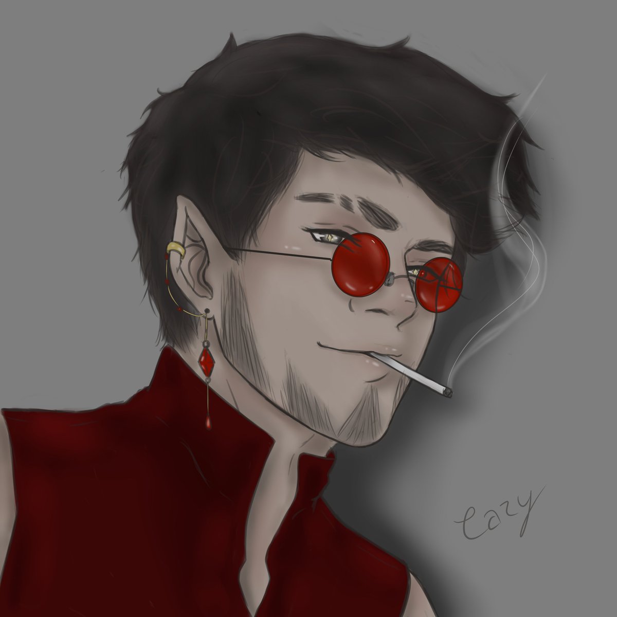 CazySunbae's tweet image. "I can help you learn more about magic, just sign here."

My evil magician OC. He does not have a name yet but I already love him.

#magician #OC #fantasy #CLIPSTUDIOPAINT #villain