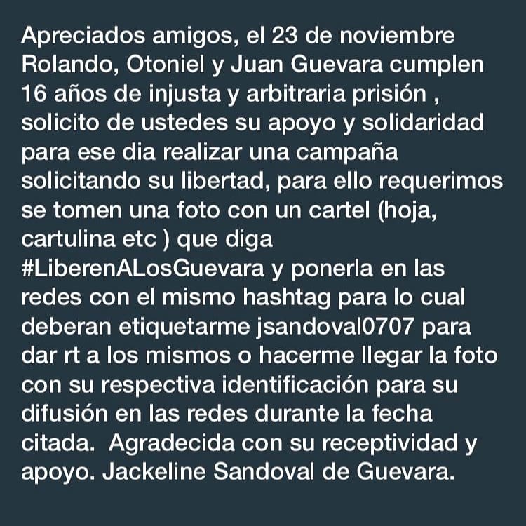 magaly3112's tweet photo. #LiberenAlosGuevara 
@jsandoval0707 https://t.co/CjxXbQXMLi