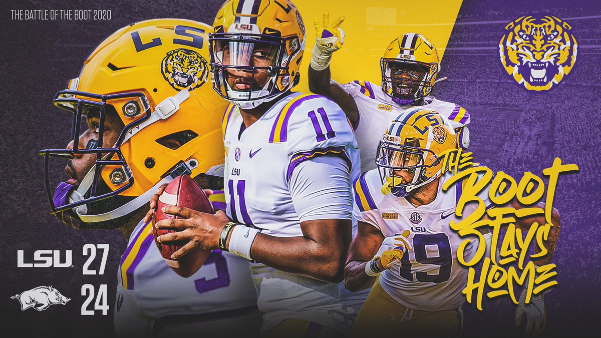 Gamsterworld's tweet photo. The boot stays go tigers #LSUvsArk #LSU23 #lsufootball #LSU21 #LSUvsArkansas #LSUTakeover @LSUfootball https://t.co/nv48nUheOf