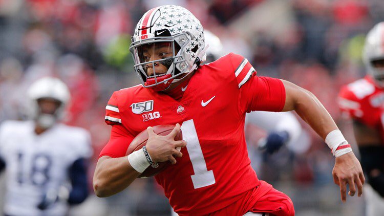 GraficoSports's tweet photo. #3 OHIO STATE 42 #9 INDIANA 35 (F) #B1GFootball #B1GenEspañol #GoBucks #VamosBucks #IUFB #LosHoosiers https://t.co/n01yhkrTud