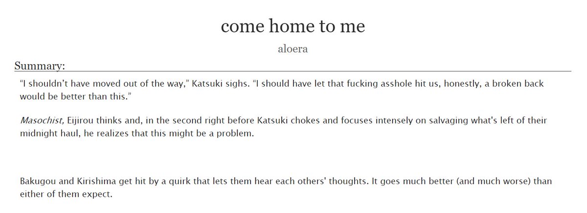 come home to me by  @aIoera - rated T, 5k, complete- krbk can read each other's minds and i liiive for the mischief they get up to. so fluffy and cute and djskjhfs i love it so much https://archiveofourown.org/works/24177838 