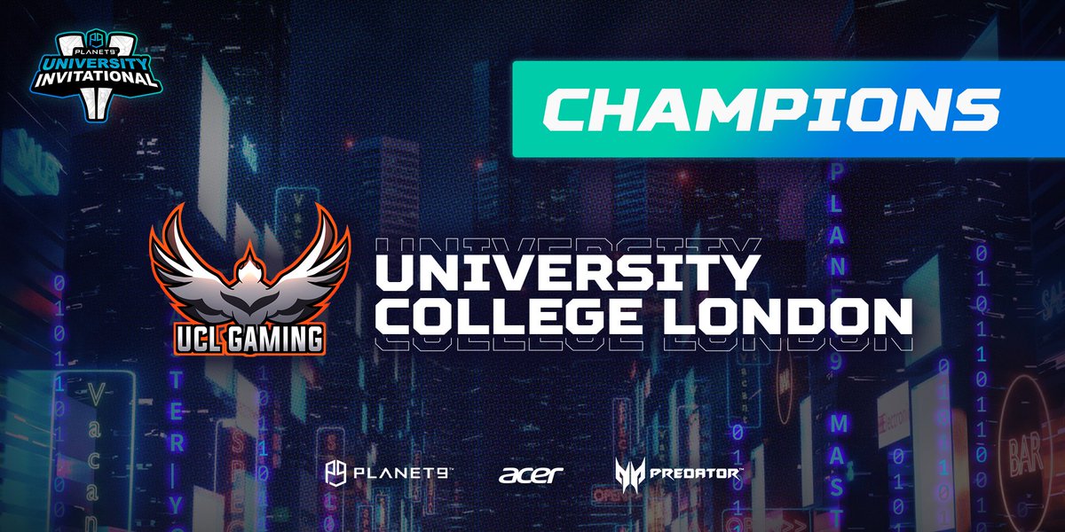 planet9gg's tweet photo. 🏆 @UCLGaming WIN IT ALL!! 

GGWP to both @UCLGaming &amp; @EsportsRoe, a very close matchup throughout the series and a hugely entertaining grand final. 

One last time, congratulations to @UCLGaming!!! 🎊🥇

#MasterYourPlay #P9UI #Planet9gg https://t.co/0sHnRoKhIi