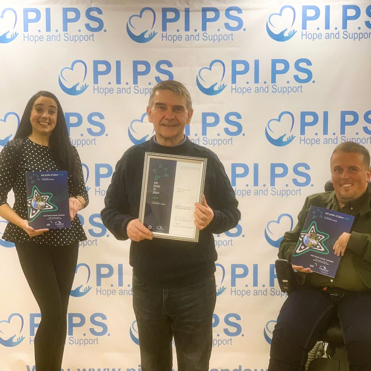 We are RUNNERS UP for the whole of Ireland at this year's IPB Pride of Place Awards

Nominated by NMDDC for Health &amp; Wellbeing, this award is recognition for the vital service we’ve been providing this past 17 years

A credit to CEO, Seamus McCabe &amp; staff of PIPS Hope &amp; Support