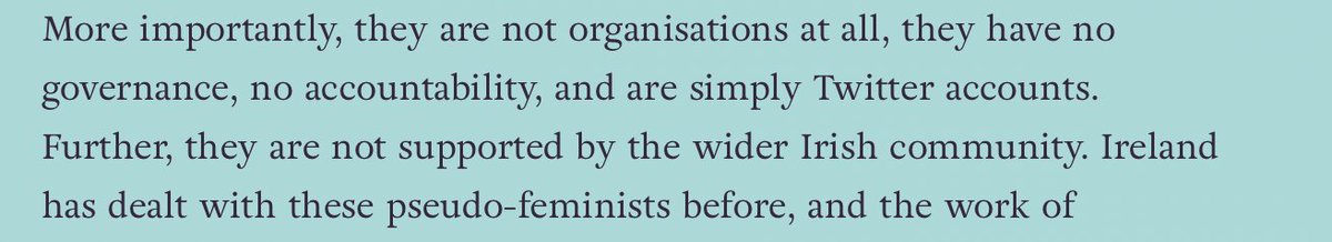 Two points here. 1) they seem to be suggesting that grassroots groups are a problem and their voices speaking from power are more important and 2) a load of male run orgs have labelled feminists "pseudo-feminists". I mean, really?  Do better. >