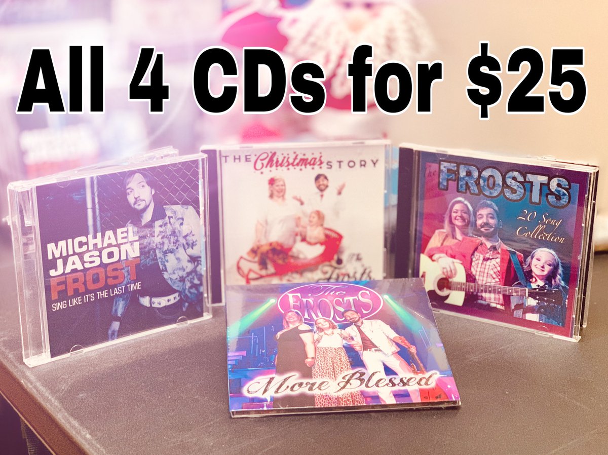 frosts_the's tweet photo. ⭐️ TAKE ALL 4 cds FOR ONLY $25 ⭐️ 

LIMITED TIME SPECIAL
(Only available here. Shipping included!)

Paypal: https://t.co/2V3fppt2wK
Venmo: @michaeljasonfrost
CashApp: $MJFrosty

That’s 50 original songs written by Michael Jason Frost on 4 Cds... https://t.co/sZZAvD9Qdi