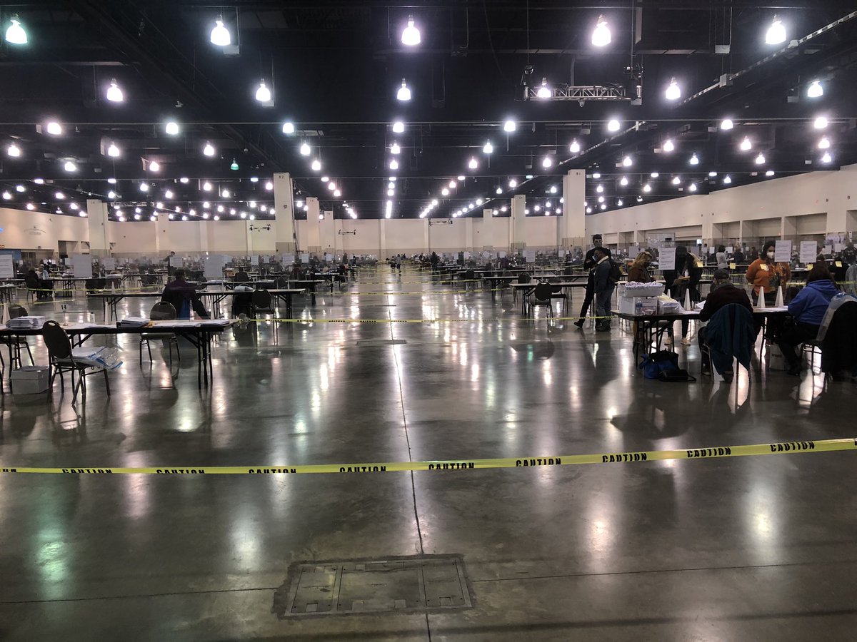 A sense of the room, and sheriff deputies guarding ballots