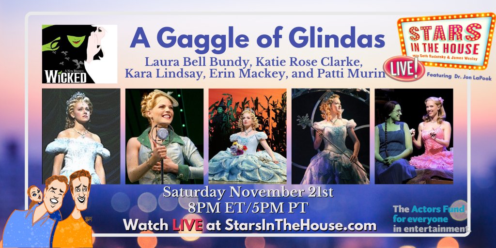 StarsInTheHouse's tweet photo. Another Glinda is floating in to join our Gaggle of Glindas tonight!

Welcome @katieroseclarke to Oz in the House!
@LauraBellBundy @KaraLindsay1 #ErinMackey @PattiMurin 
@TheActorsFund @SethRudetsky @JamesWesleyNYC 
#wicked #glinda #popular #wizardofoz #broadway #starsinthehouse https://t.co/UEFCWJxTL5