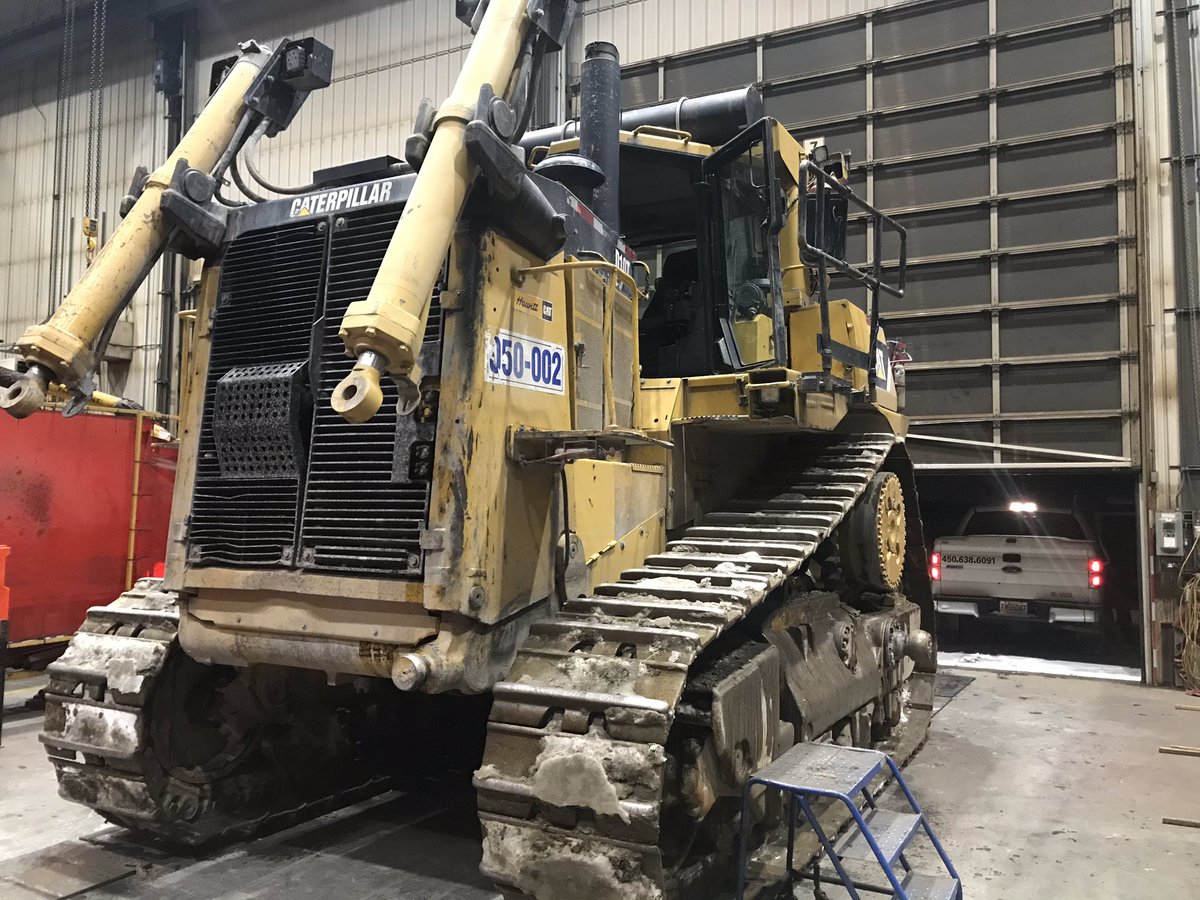 Been working on a cat D10T rebuild this past week. 66 000 hoursDropped the blade off Monday morning, down to bare frame last night. 2 guys on dayshift 2 on nights. We like puzzles!