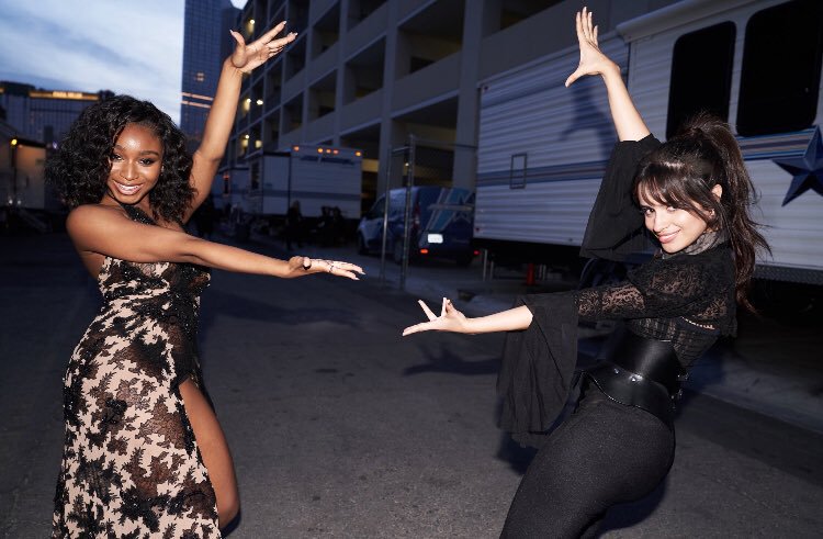 Camila and Normani reuniting at the 2018 bbma's