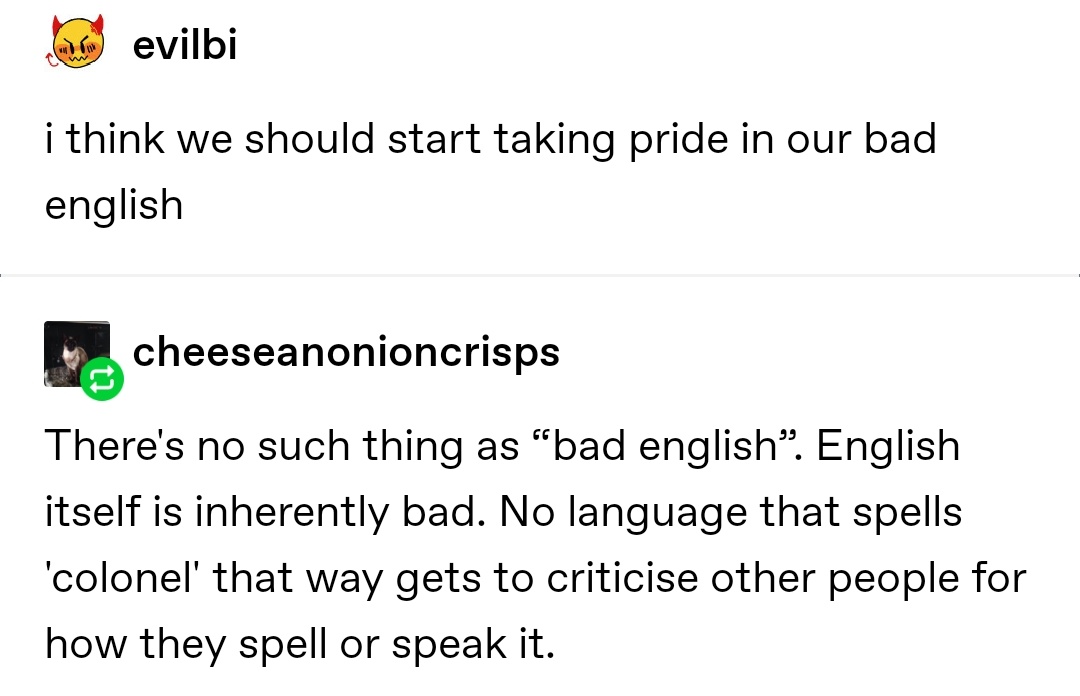 I'll never not have sympathy for people trying to learn English