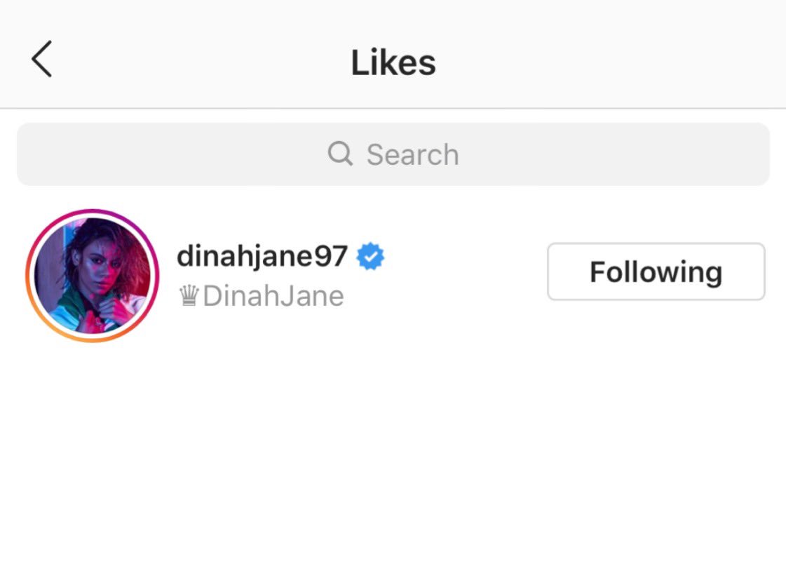 Dinah Jane liking Camila's post on Instagram