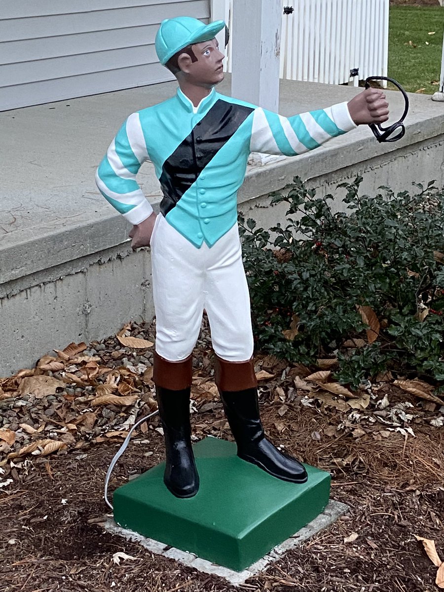 Dogdoc34's tweet photo. Birthday present from the wife. TLC Racing colors and a @romeronlsa homage in my front yard forever! First Saratoga win for him on Won’t Be Missed. Trainer Jimmy “hotter than hell at AQU right now” Ferraro. Raising the gift bar! I’m in trouble. @WiseDon_Selects @brooklyncowboy1 https://t.co/7sZdiAspHE